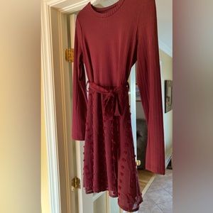 SHEIN burgundy dress